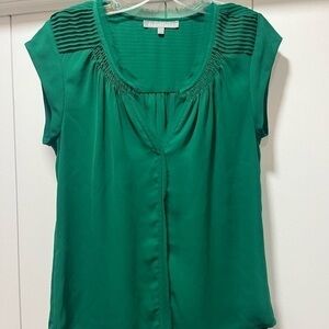 Daniel Rainn Blouse Womens Size PXS Green Pleated Sleeve Boho Tunic Top.EUC